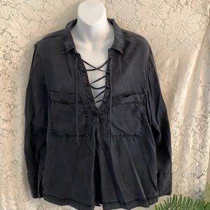Deep v Free People shirt